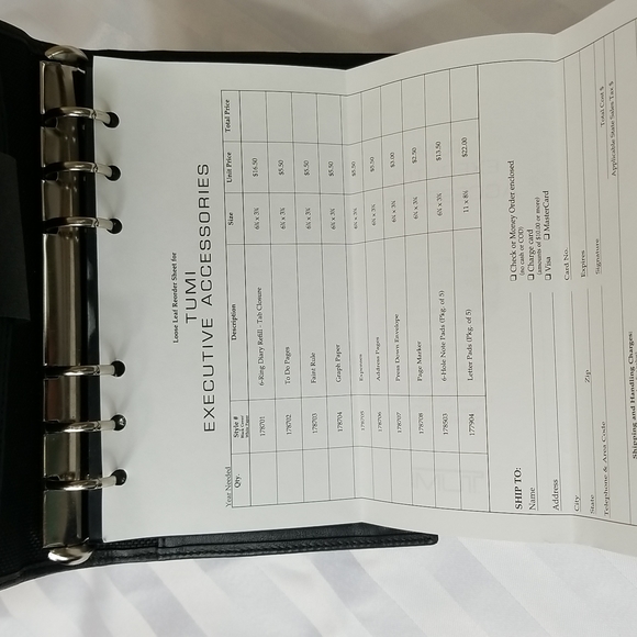 Tumi Accessories Tumi Day Calendar Planner Card Holder In Black